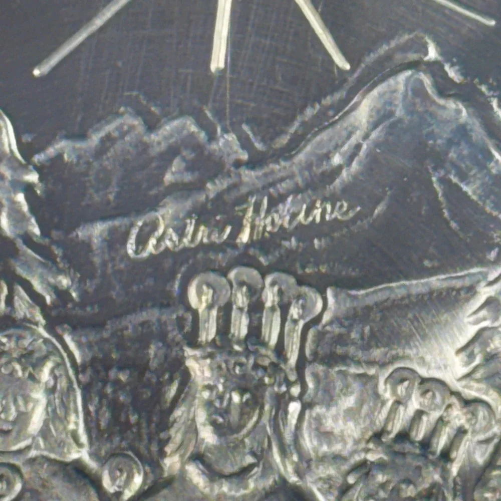 A. Holthe Norway Pewter Julen 2002 Christmas Plate 